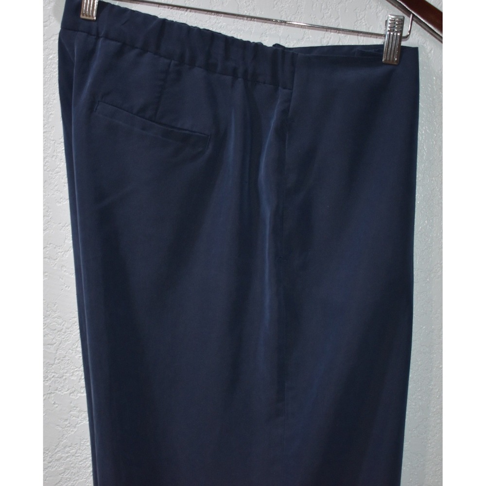 J. Jill Navy Blue Wide Leg Cropped Pants Side Zip Modal Blend Size M